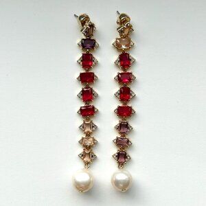 CAROLEE Pink Ombre Gems and Freshwater Pearl Earrings
